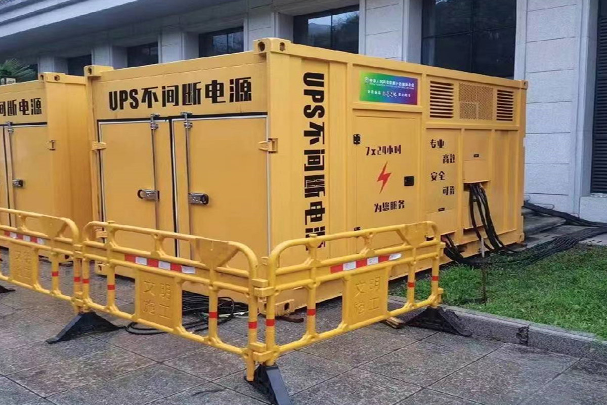 弥勒发电机租赁施工现场